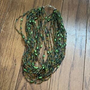 Green Multicolor Beaded Necklace
